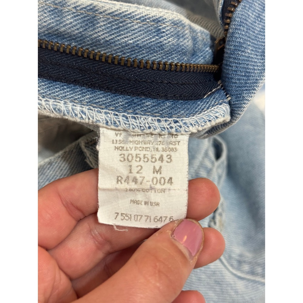 Vintage Lee High Waisted Denim Shorts Light Wash Raw Hem Cutoffs 28" Waist USA - Picture 6 of 8